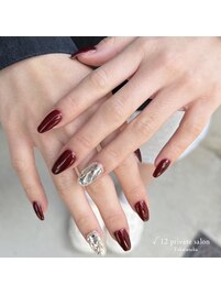 クリスマスネイル×ビジュー