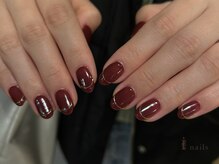 アイネイルズ 吉祥寺店(I nails)/ボルドー細ラインフレンチ