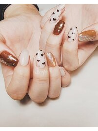 秋冬ハートネイル