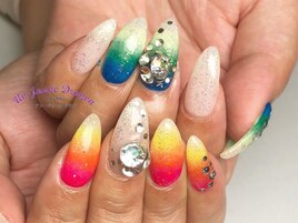 【自爪ネイル】カラフルネイル