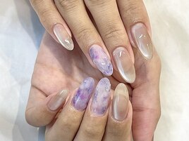 紫陽花風ニュアンスネイル