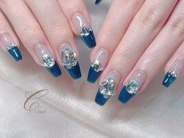 ネイビーマグネットネイル