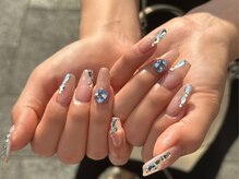 エムスラッシュ ネイル センター北店(M.SLASH)/涼しげワンホンネイル
