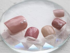 フットネイル/ヌーディ/パール