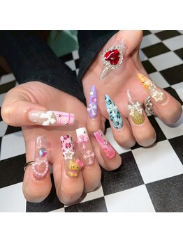 モレリア 心斎橋店(morelia)の写真/海外風も◎スカルプ長さ出し10本アートやり放題¥14980!初回オフ込♪Instagramで気に入ったdesign持ち込みOK