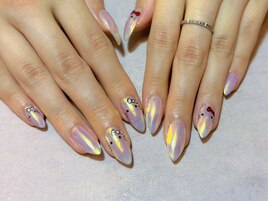 オーロラネイル　キティちゃん