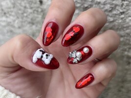 くまが可愛い★クリスマスネイル
