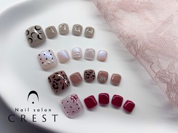 クレスト 奈良店(CREST)の写真/【フットネイルはCREST☆】こだわりのデザインが約100種類♪マグネットを使ったデザインもオススメ★
