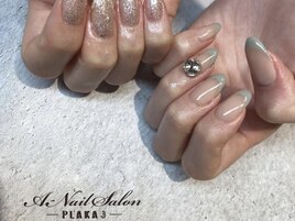 フレンチ×ラメ