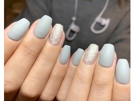 ラメ×ワンカラーネイル