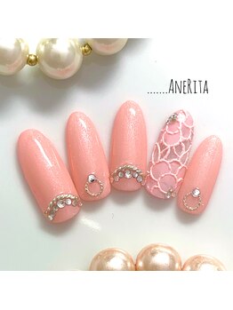 ネイルサロン アンリタ(nail salon AneRita)/リアル感☆3Dレースフラワーnail