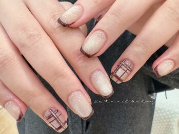 レア(Le'a)/冬ぽっいブラウン格子アート