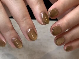 秋カラーマグネットネイル