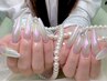 【チップ長さ出し】ミラー/オーロラネイル　¥10980