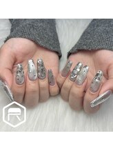 レディスペネイル ノウラ 名駅店(Redispe nail NouRa)/マグネット×ガラスフレンチ