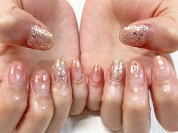 ライトウェーブ 長野駅前店/クリアカラー×キラキラネイル♪