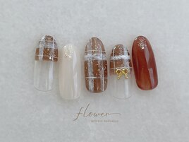 チェック＆リボンネイル☆