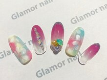グラマーネイル(Glamor nail)/ビジュー×グラデ