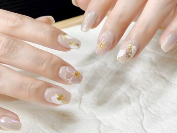 08ネイル(08 nail&school)/ニュアンス×フラワー
