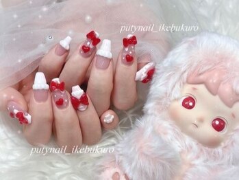 ぷりぷりリボンネイル　スカルプ