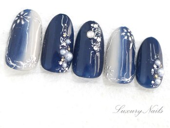 ラグジュアリーネイルズ オオミヤ(Luxury Nails Omiya)/ネイビー*ニュアンスネイル