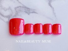 ミューズ MUSE 四街道大日店/フットネイルワンカラーレッド赤