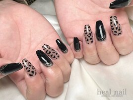 black×ひょう柄×ライン～