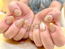 ライトウェーブ 長野駅前店/フラワーネイル×ミラー♪