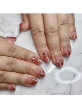 ヘブン ネイル 鶯谷(HEAVEN Nail)/ブラウンラメネイル