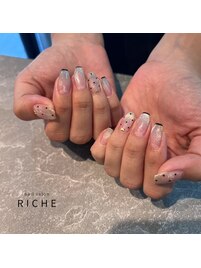 マグネットグラデ×ドットネイル