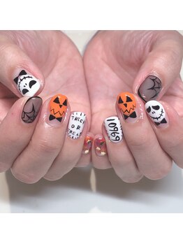ネイルサロン マハロ 横浜四季の森フォレオ店(Nail Salon Mahalo)/ハロウィーン＆押しネイル