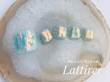 ラティレ 銀座(Lattirer)/水色オーロラフィルムネイル