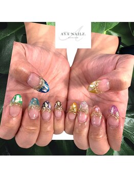 アヤネイルズ アンド アイラッシュ(AYA NAILZ.＆Eyelash)/Gelipで長さ出し
