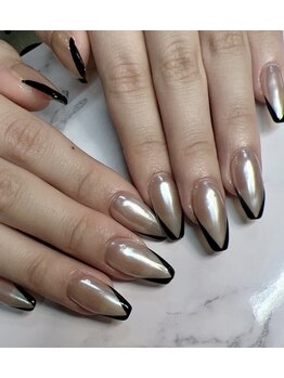 ヘブン ネイル 鶯谷(HEAVEN Nail)/ミラーフレンチネイル