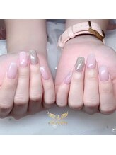ヘブン ネイル 鶯谷(HEAVEN Nail)/ピンクミラーネイル