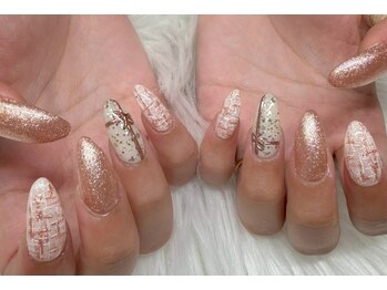 ネイルアンドアイラッシュスタジオ シュシュ(chouchou)/ツィード・キラキラ・リボン