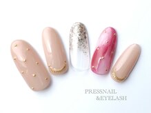 プレス ネイルアンドアイラッシュ(PRESS NAIL&EYELASH)/マーブル×スタッズドット