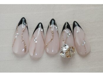 ココネイル/キラキラフレンチネイル