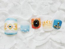 ネイリシャス(NAILICIOUS)/ネイティブモチーフフットネイル
