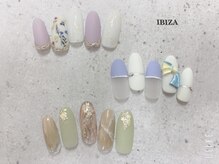 ネイルアンドアイラッシュ イビザ(IBIZA)/押し花　リボン　ニュアンス