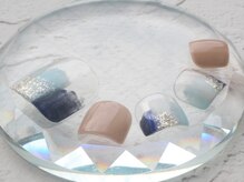 ネイルクリニック(NAIL CLINIC)/フットネイル/ブルー/クリア