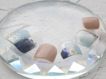 フットネイル/ブルー/クリア