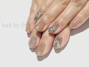 ハク ネイル バイジェービー 稲毛(hak nail byjb)/定額11000　ニュアンス大理石