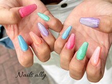 ネイルズアリー 立川店(Nails ally)/クリアリング×ネオンカラー×夏