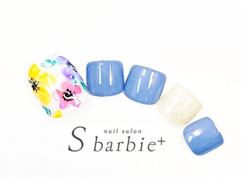 ネイルサロンエスバービー(nail salon S barbie)/手書きフラワーフットネイル