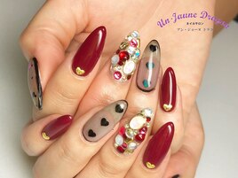 ボルドー☆ハートネイル