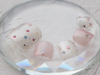 ネイルクリニック(NAIL CLINIC)/フットネイル/ピンク/ラメクリア