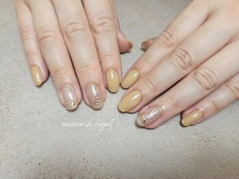 イエローベージュオフィスネイル