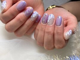 ふんわり梅雨なフラワーネイル♪