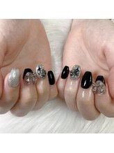 ネイルミュウ(Nail miu)/クロム風パーツ×リボン